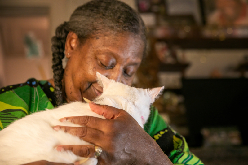 Client Lois with Pet Cat